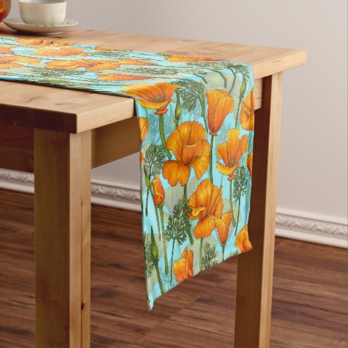 California poppy short table runner