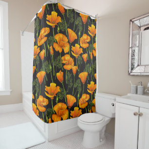 California poppy shower curtain
