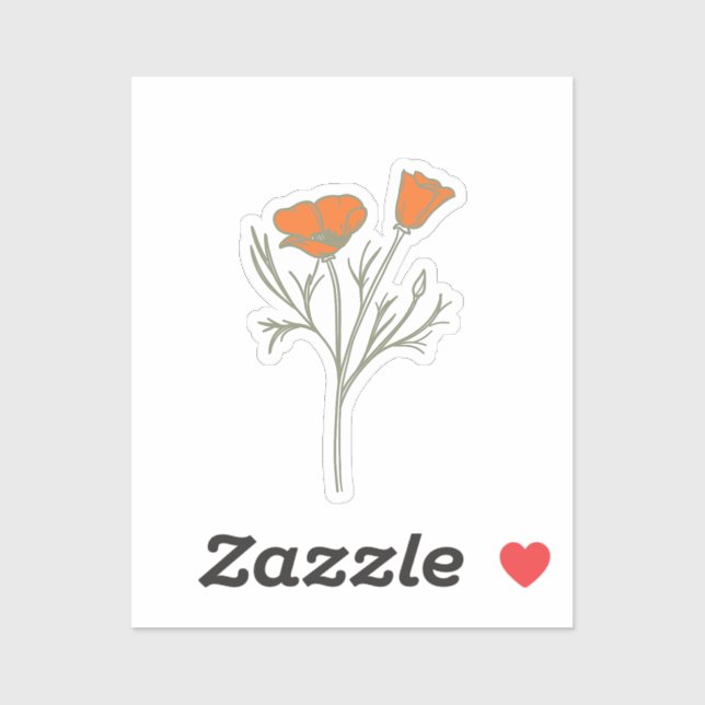 California Poppy Sticker (Sheet)