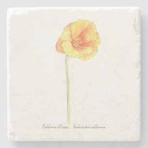 California Poppy Stone Coaster