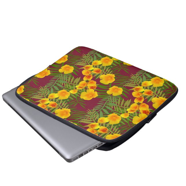 California Poppy Sunshine Laptop Sleeve (Front Bottom)