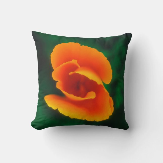 California Poppy Throw Pillow (Front)