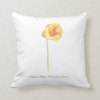 California Poppy  Throw Pillow