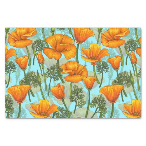 California poppy tissue paper