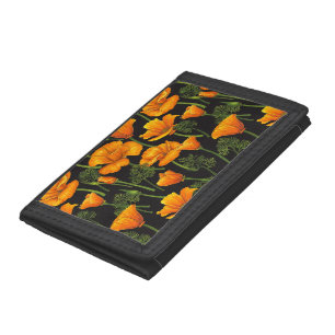 California poppy trifold wallet