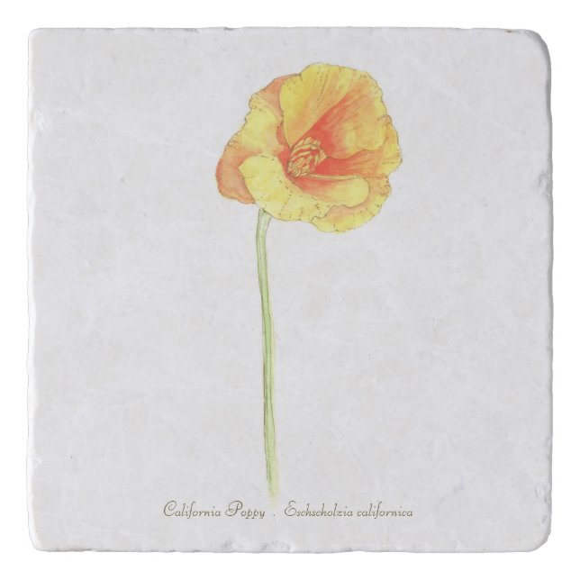 California Poppy  Trivet (Front)