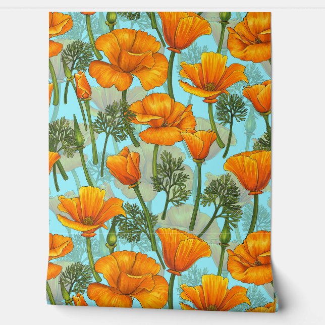 California poppy wallpaper  (Unrolling)