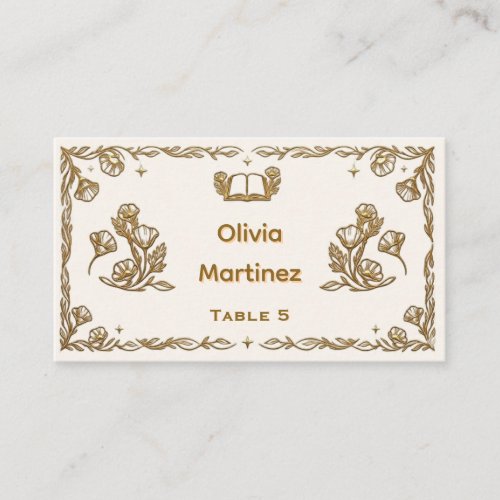 California Poppy Wedding Place Card