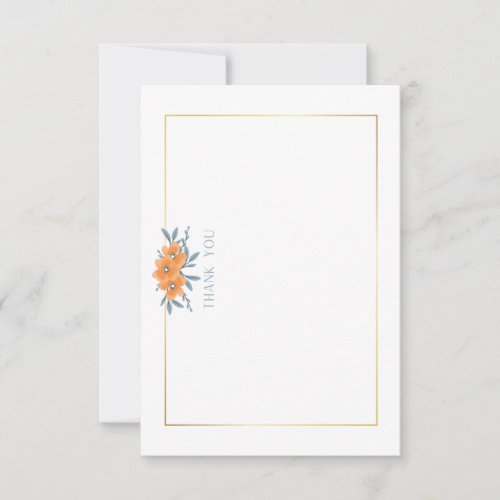 California Poppy with Gold Border Bridal Shower Thank You Card