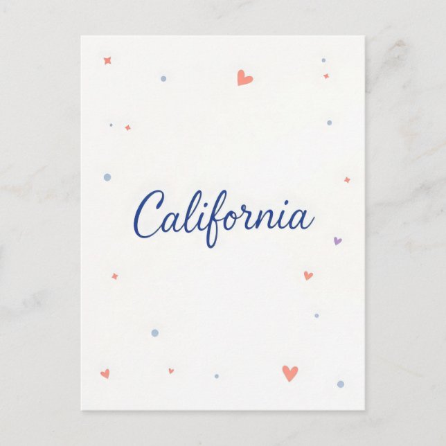 California Postcard – Bold Centered Typography (Front)