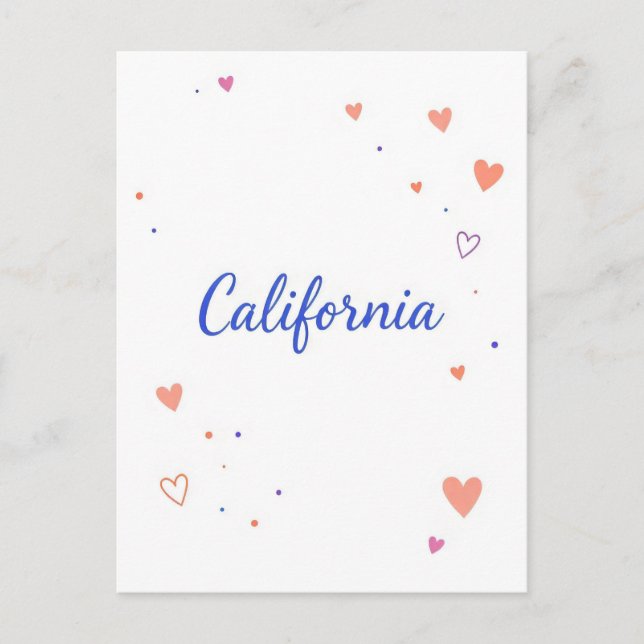 California Postcard – Bold Centered Typography (Front)