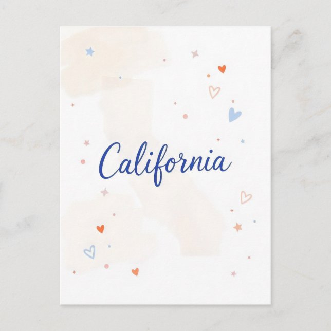 California Postcard – Bold Centered Typography (Front)