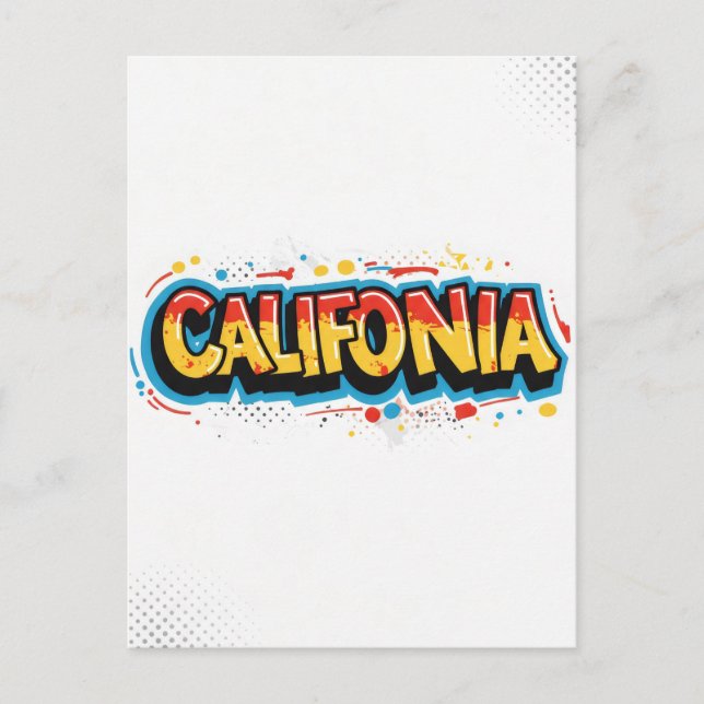 California Postcard – Trendy Text (Front)