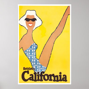 California Poster Southern California Travel Art