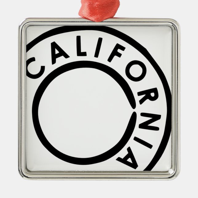 California Postmark Design Metal Ornament (Front)
