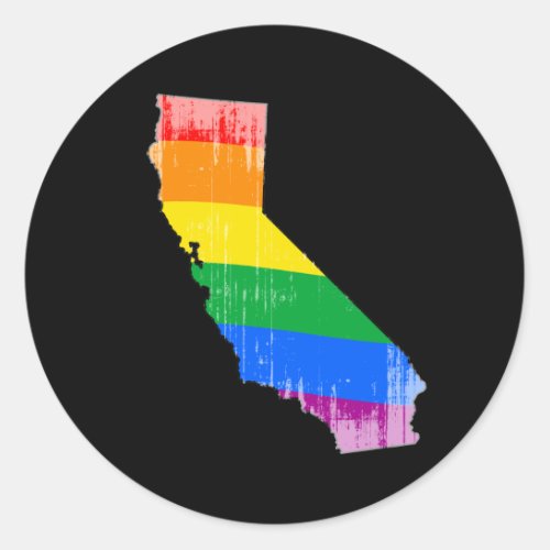 CALIFORNIA PRIDE _ DISTRESSED _png Classic Round Sticker