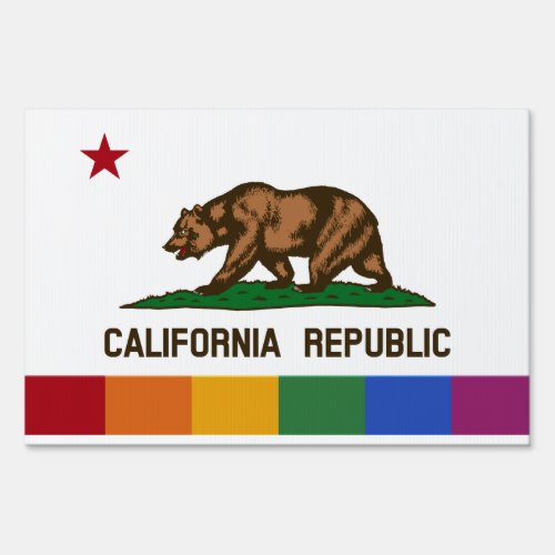 CALIFORNIA PRIDE FLAG _png Yard Sign