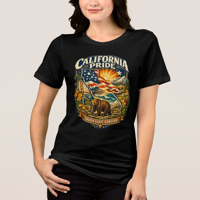 California Pride Golden State Forever T-Shirt Tri-Blend Shirt (Front)
