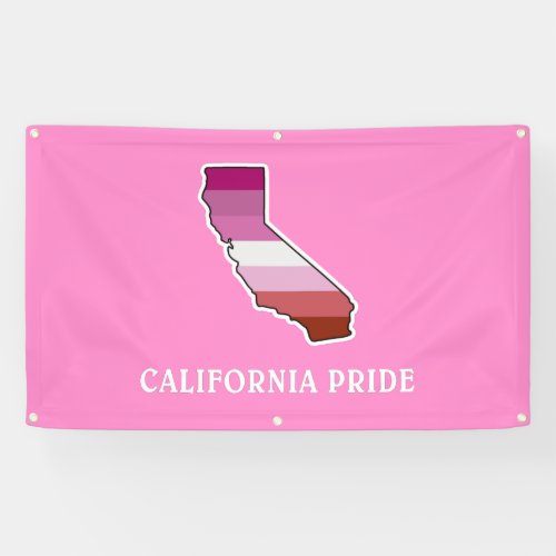 California Pride Lesbian Flag Colors _ Pink Banner