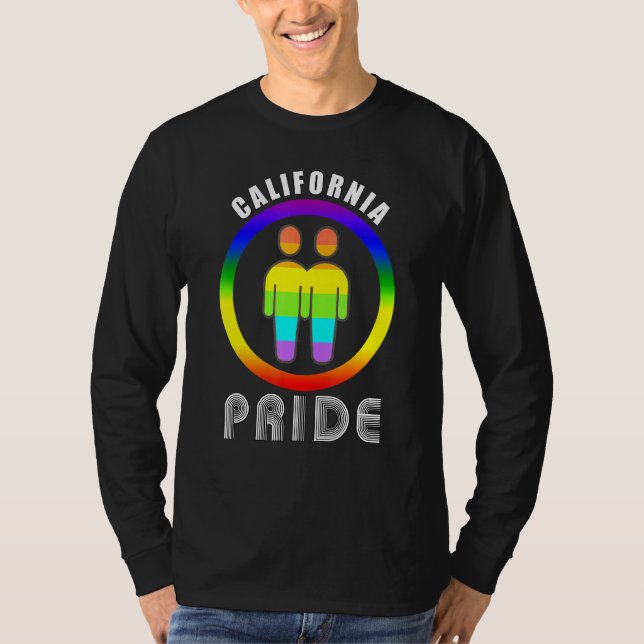California Pride Month Lgbtqia Gay Pride Two Gay D T-Shirt (Front)