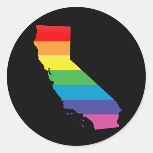 california pride striped classic round sticker