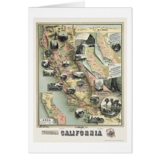 California Products Map 1888 Cards (Front)