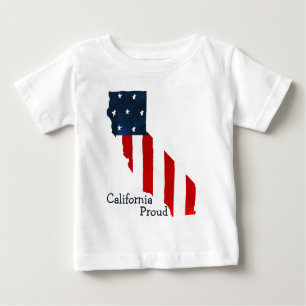 California Proud Bold Watercolor American Flag Baby T-Shirt