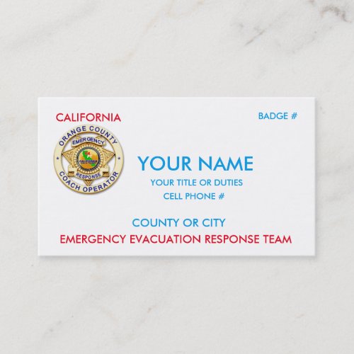 California Public Transit Business Card