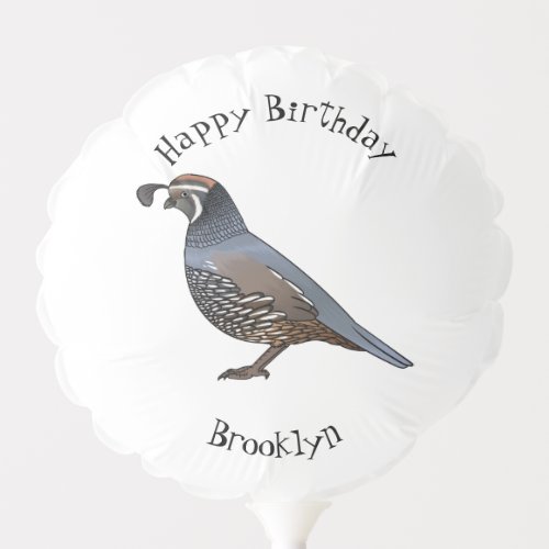 California quail bird cartoon illustration balloon