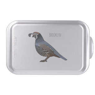 California quail bird cartoon illustration cake pan