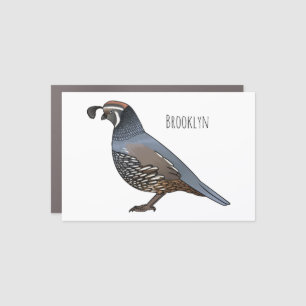 California quail bird cartoon illustration  car magnet