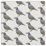 California quail bird cartoon illustration fabric