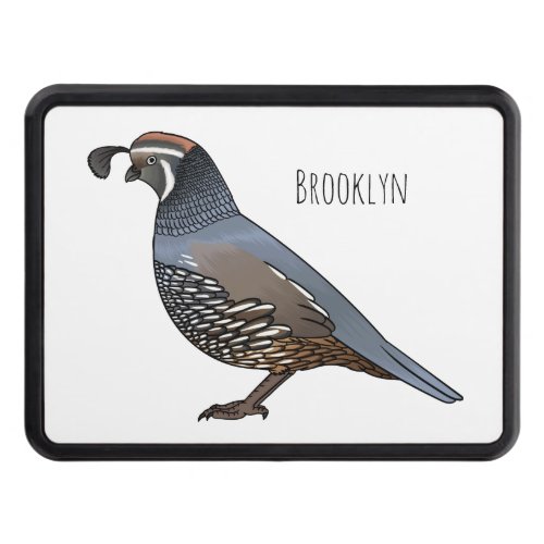 California quail bird cartoon illustration  hitch cover