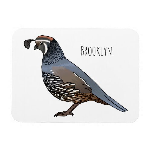 California quail bird cartoon illustration magnet