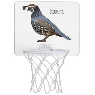 California quail bird cartoon illustration mini basketball hoop