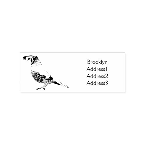 California quail bird cartoon illustration rubber stamp