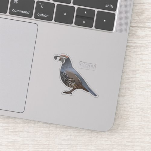 California quail bird cartoon illustration sticker