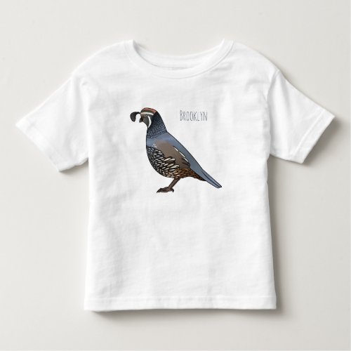 California quail bird cartoon illustration toddler t_shirt