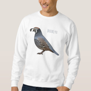 California quail bird cartoon sweatshirt