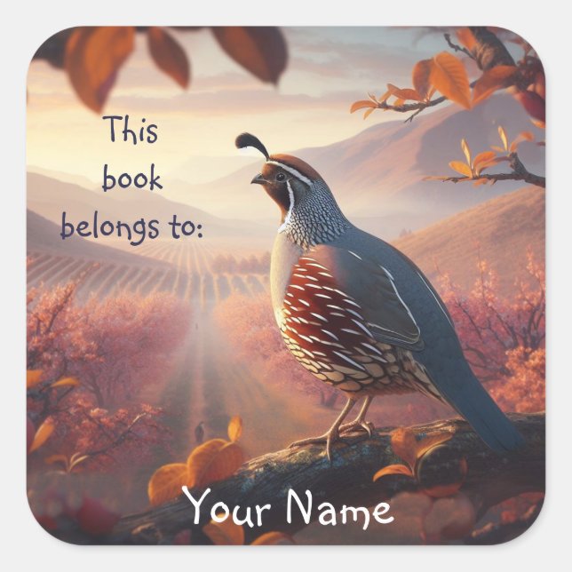 California Quail Birds This book belongs Bookplate (Front)