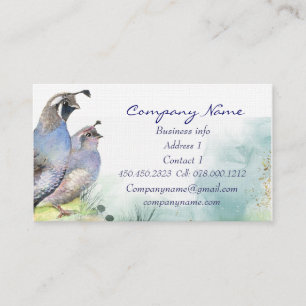 California Quail Business Card Bird Nature