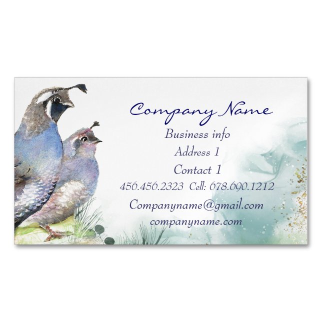 California Quail Business Card Bird Nature (Front)