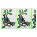 California Quail in Holly Fabric
