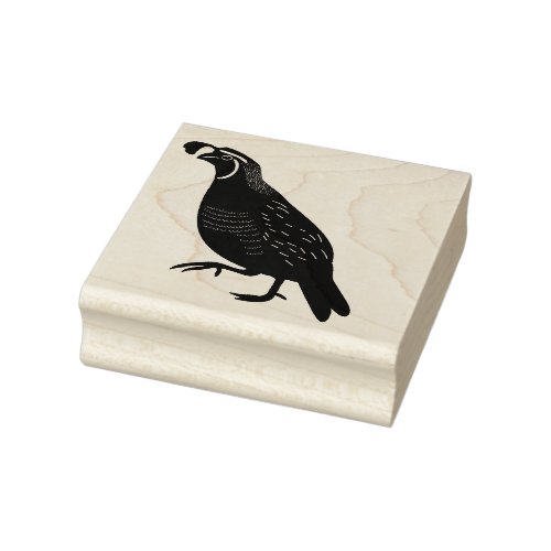 California Quail State Bird Illustration Rubber Stamp