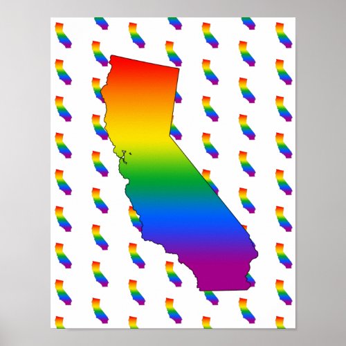 California Rainbow Pride Poster