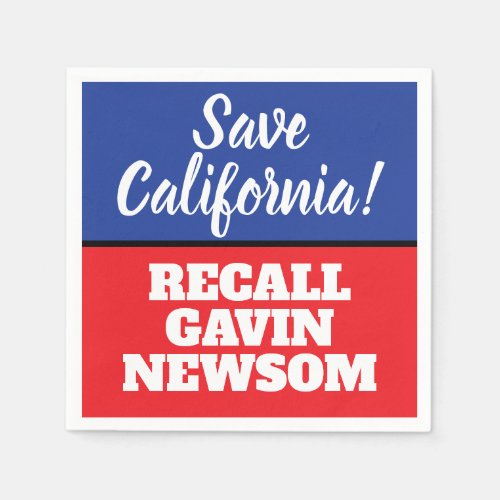 California Recall Governor Newsom Napkins