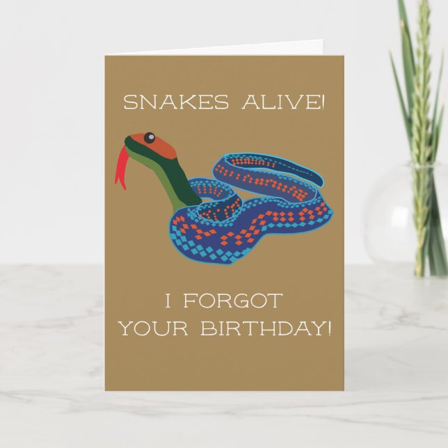 California Red Garter Snake Belated Birthday Card (Front)
