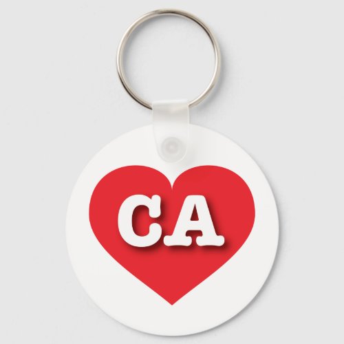 California Red Heart _ I love CA Keychain