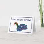 California Red Sided Garter Snake Birthday Card<br><div class="desc">This personalized birthday card is the perfect way to say happy birthday to fans of snakes and other reptiles. It features an illustration of a California red-sided garter snake. Use the template fields to personalize the text on the front and on the inside of this greeting card.</div>