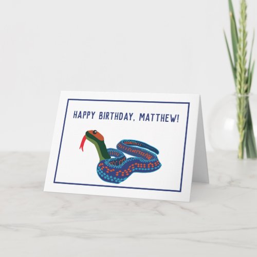 California Red Sided Garter Snake Birthday Card